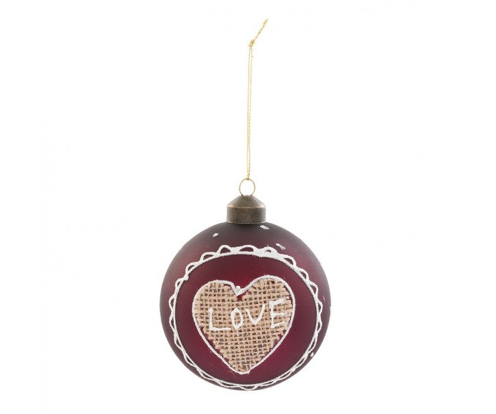 Vánoční ozdoba Love - Ø 8 cm - sada 4ks Clayre & Eef