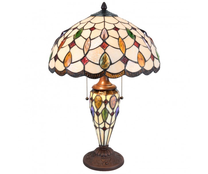 Stolní lampa Tiffany Sun stones - 40*60cm 2x E27/60W Clayre & Eef