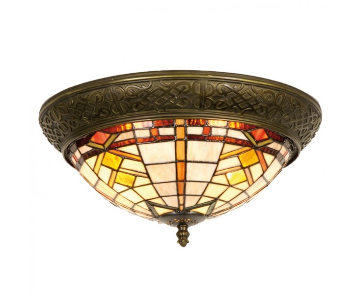 Stropní světlo Tiffany - Ø 38*19 cm 2x E14 / Max 40W Clayre & Eef