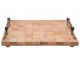 Dřevěný podnos s kovovými rukojet´mi - 40*28*8 cm Clayre & Eef