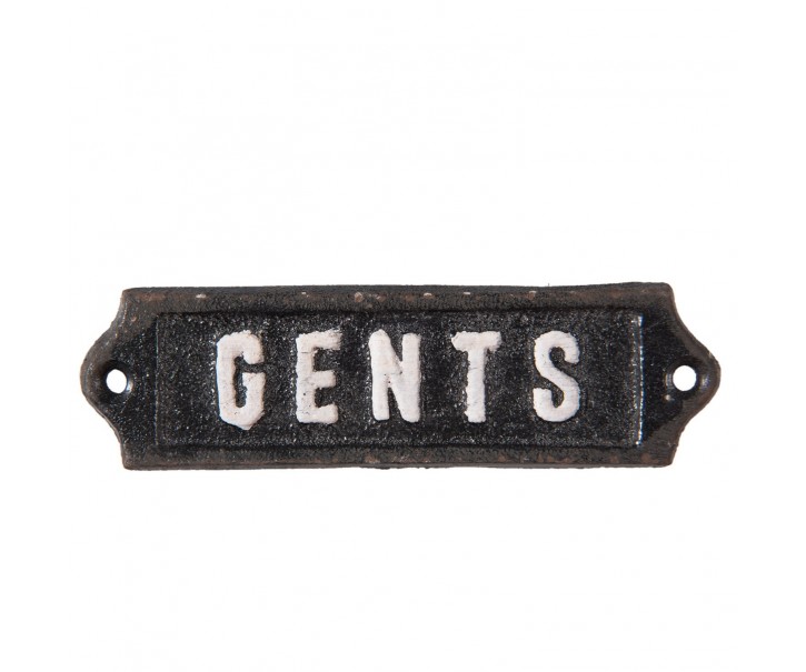 Kovová cedulka Gents - 12*1*3 cm Clayre & Eef