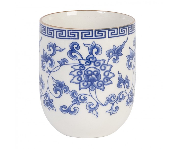 Kalíšek na čaj modré květy - Ø 6*8 cm / 0,1L Clayre & Eef