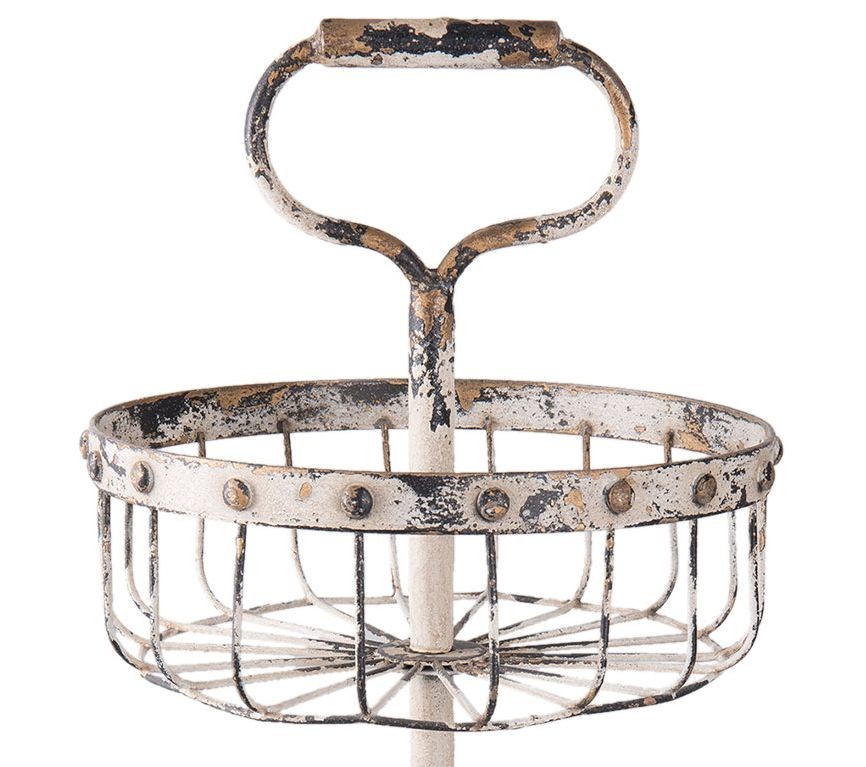 Kovový etažér s patinou a odřením - Ø 31*49 cm Clayre & Eef Kovový etažér s patinou a odřením - Ø 31*49 cm Clayre & Eef