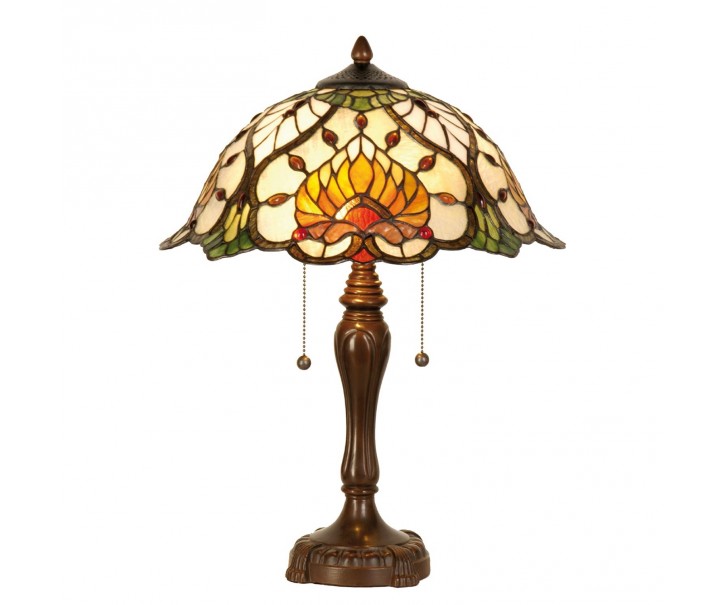 Stolní lampa Tiffany Yellow Garden - Ø 40*50 cm 2x E27 Clayre & Eef
