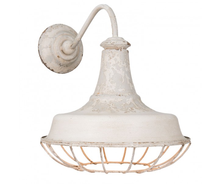 Nástěnná bílá vintage lampa - 35*46*39 cm Clayre & Eef