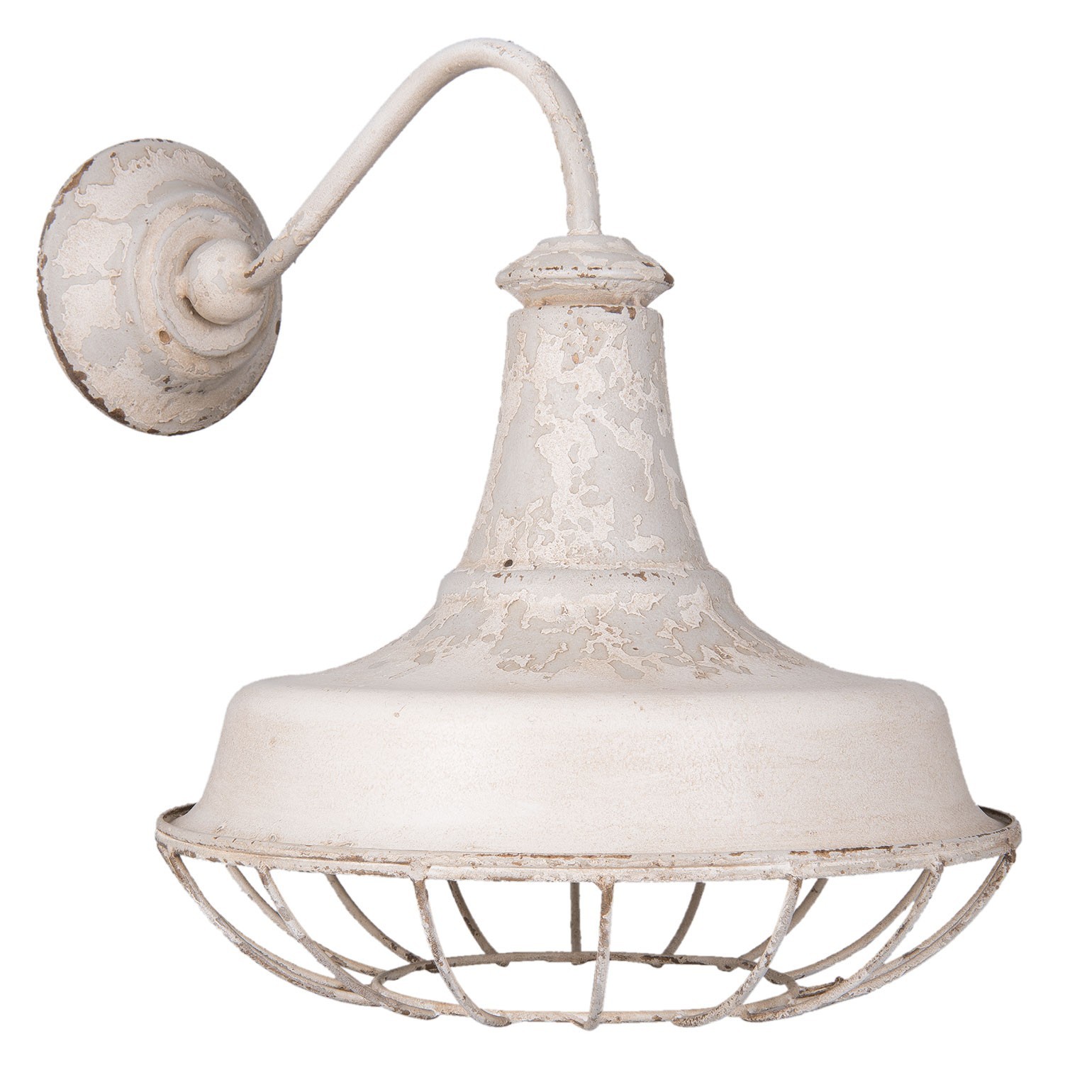 Nástěnná bílá vintage lampa - 35*46*39 cm Clayre & Eef Nástěnná bílá vintage lampa - 35*46*39 cm Clayre & Eef