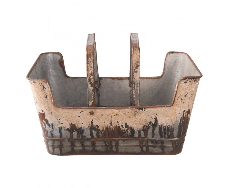 Kovový koš - nádoba na květiny - 45*28*23 cm Clayre & Eef