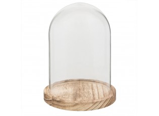Dřevěný podnos se skleněným krytem - Ø 10*15 cm