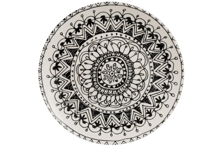 Jídelní talíř Mono Boho - Ø 28 *3cm J-Line by Jolipa Jídelní talíř Mono Boho - Ø 28 *3cm J-Line by Jolipa