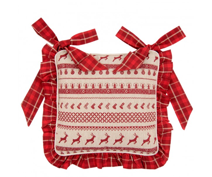 Podsedák na židli s volánky Nordic Christmas - 40*40 cm Clayre & Eef