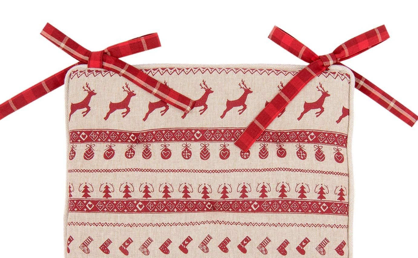 Podsedák na židli s výplní Nordic Christmas - 40*40 cm Clayre & Eef Podsedák na židli s výplní Nordic Christmas - 40*40 cm Clayre & Eef