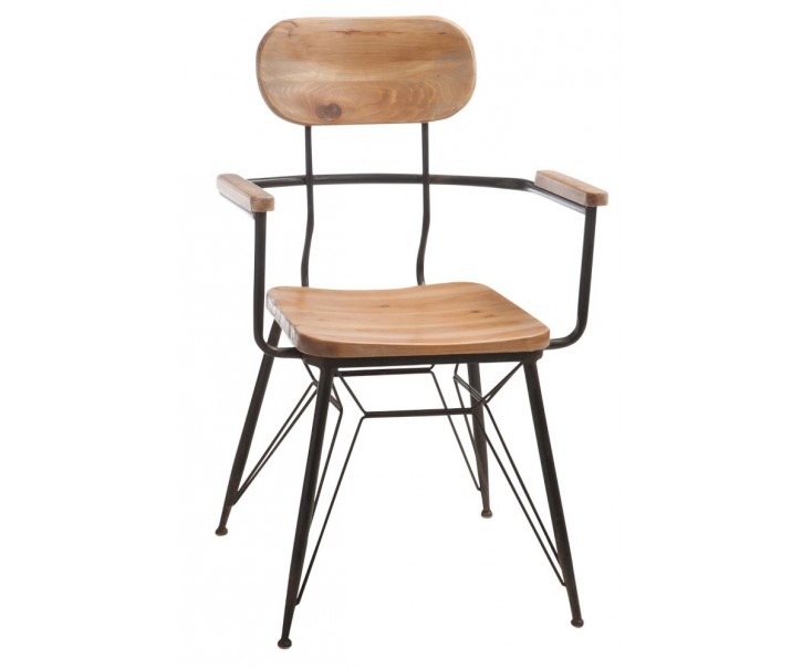 Kovová židle se dřevem BISTRO - 58* 58 * 90cm J-Line by Jolipa