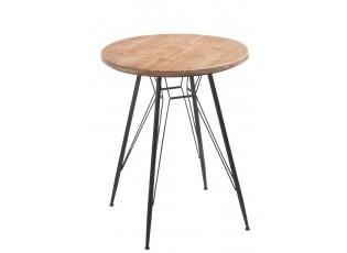 Dřevěný kovový stolek Bistro - Ø 64,5 * 75,5cm