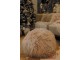 Růžový chlupatý pouf Yetty - Ø 55*55 cm J-Line by Jolipa