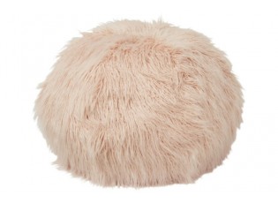Růžový chlupatý pouf Yetty - Ø 55*55 cm