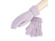 Pletené rukavice lila - 8*23 cm Clayre & Eef