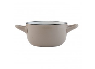 Miska s oušky Enamel Look grey - 16*11*6 cm / 0,3 L