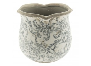 Keramický obal na květináč s ornamenty - Ø 18*17 cm