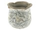 Keramický obal na květináč s ornamenty - Ø 15*14 cm Clayre & Eef