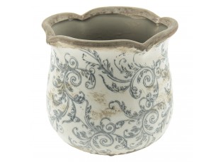 Keramický obal na květináč s ornamenty - Ø 15*14 cm