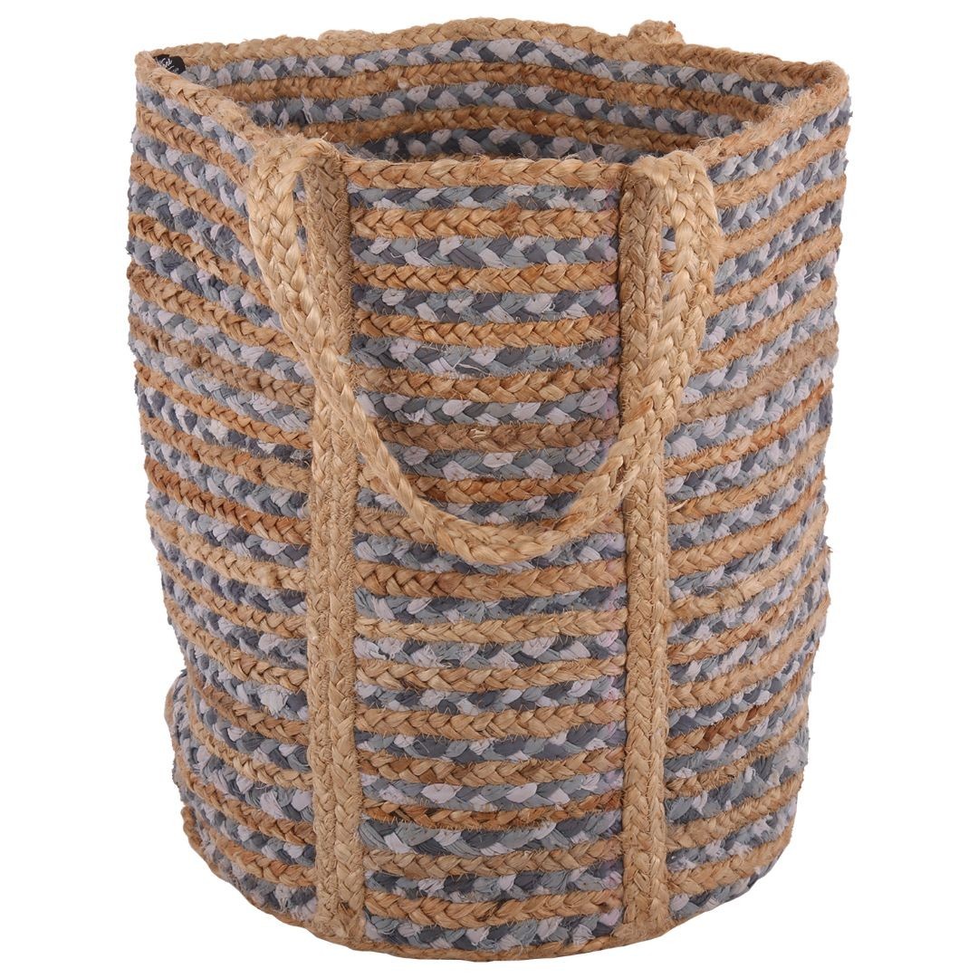 Přírodní - šedý jutový koš s uchy - Ø42*42 cm Collectione Přírodní - šedý jutový koš s uchy - Ø42*42 cm Collectione