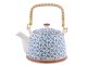 Konvička se sítkem modrá kvítka - 18*14*12 cm / 0,7L Clayre & Eef