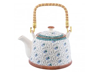 Porcelánová konvička se sítkem kvítka - 18*14*12 cm / 0,7L