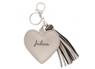 Přívěsek na klíče Heart tassel silver