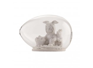 Velikonoční dekorace vajíčko se zajíčkem - 8*6 cm