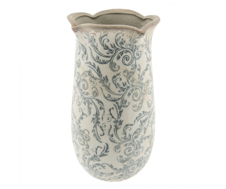 Dekorační váza retro flower - Ø 14*28 cm Clayre & Eef