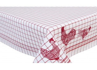 Ubrus na stůl Country Side Chicken red- 100*100 cm