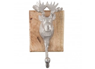 Stříbrný háček s hlavou Losa - 12*7*25 cm