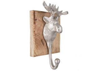 Stříbrný háček s hlavou Losa - 12*7*25 cm