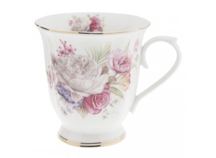 Porcelánový hrnek s květy - Ø 12*9*10 cm
