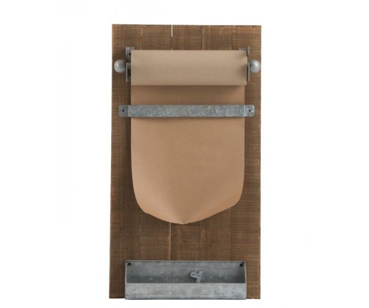 Nástěnná dřevěná Memo tabule s papírem - 39*15*71cm J-Line by Jolipa