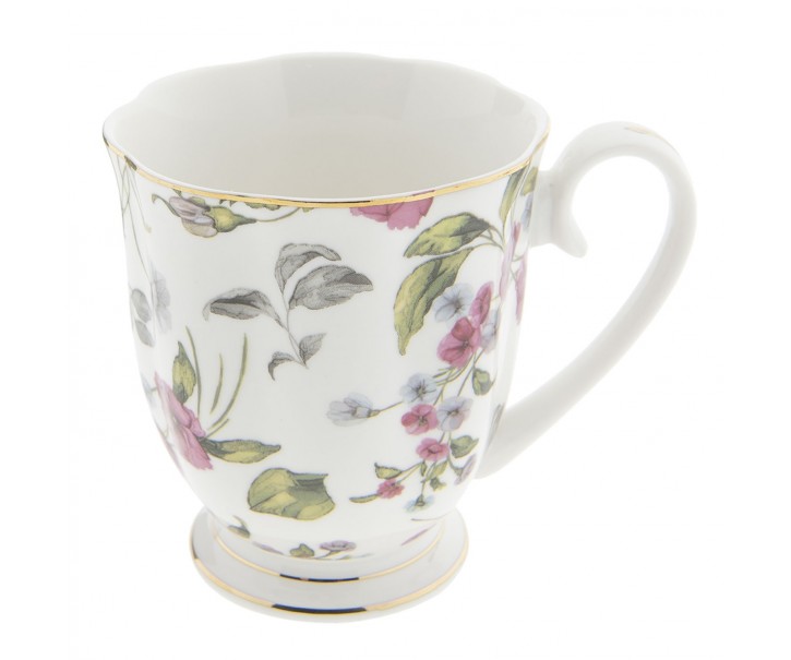 Porcelánový hrnek s malými květy - 11*8*9 cm Clayre & Eef