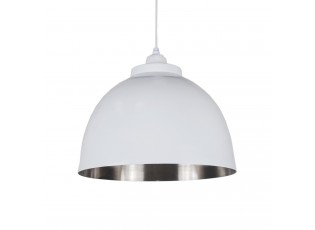Bílé závěsné kovové světlo Capri - Ø 32*22 cm