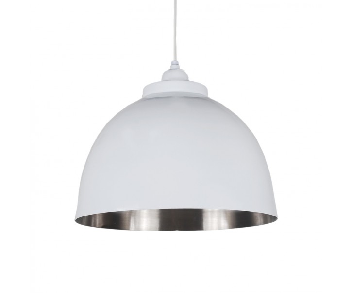 Bílé závěsné kovové světlo Shiny - Ø 32*22 cm Collectione