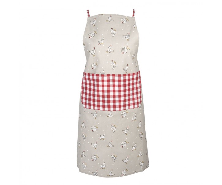 Červená zástěra Lucky Chicken - 70*85 cm Clayre & Eef