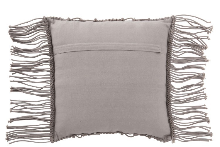 Polštář Macrame Taupe s třásněmi - 45*45 cm J-Line by Jolipa Polštář Macrame Taupe s třásněmi - 45*45 cm J-Line by Jolipa