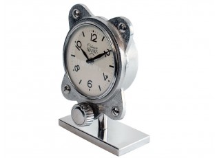 Stolní kovové stříbrné hodiny - 19cm