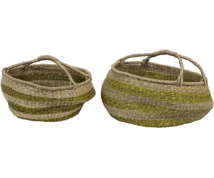 Set 2 košů z mořské trávy Afula sand - Ø50*22+Ø60*26 Light & Living
