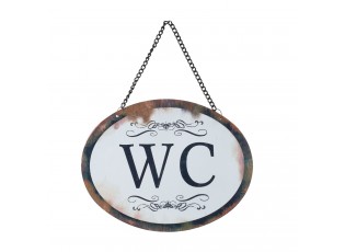 Plechová závěsná cedule WC - 17*13 cm