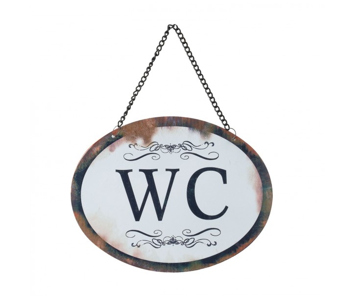 Plechová závěsná cedule WC - 17*13 cm Clayre & Eef
