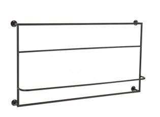 Černý nástěnný věšák na ručníky - 93*16*53 cm