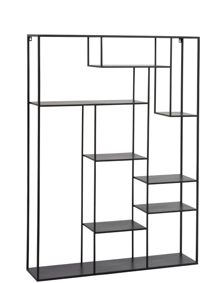 Černý policový regál Irregular- 110*25*150cm