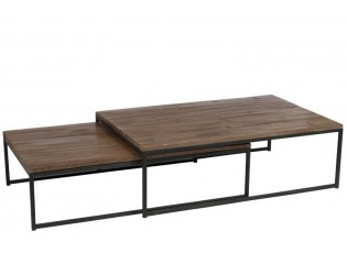 Set 2 konferenčních stolků s kovovou kontrukcí Industrial - 120*80*38cm
