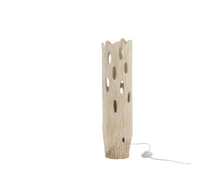Stolní dřevěná lampa Paulownia Holes 1 - Ø 18 * 69cm J-Line by Jolipa