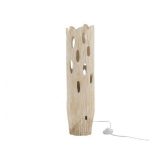 Stolní dřevěná lampa Paulownia Holes 1 - Ø 18 * 69cm