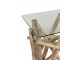 Konzolový dřevěný stůl se skleněnou deskou Branch - 96*47*77cm J-Line by Jolipa